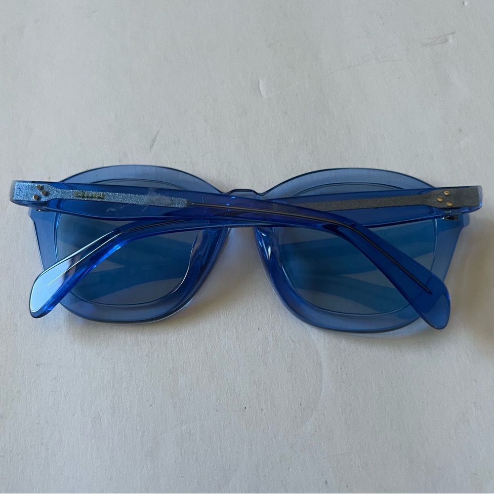 CELINE CL40017F ROUND SUNGLASSES BLUE NEW WITH CELINE CASE - Picture 4 of 16